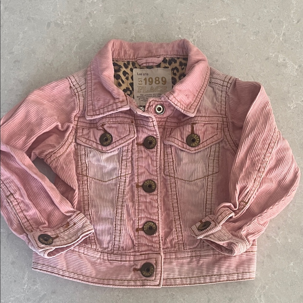 The Children's Place EST 1989 Pink Jean Jacket corduroy size 18 mos snaps